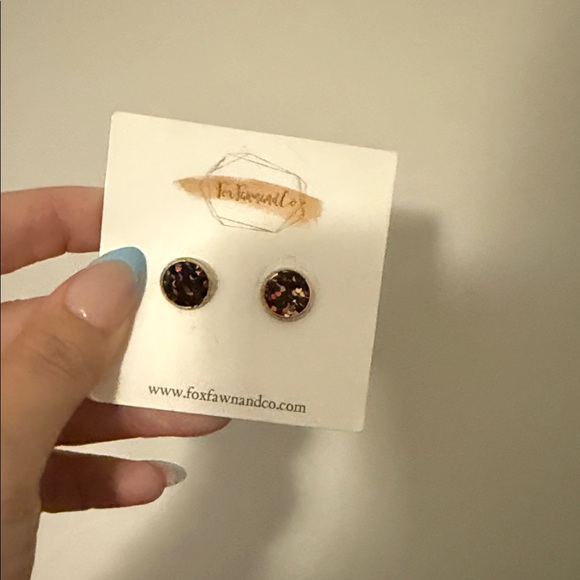 Fox Fawn & Co. Black Earrings with Gold Accents - Picture 4 of 4